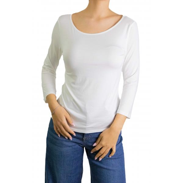 Maglia scollo a barca tinta unita 